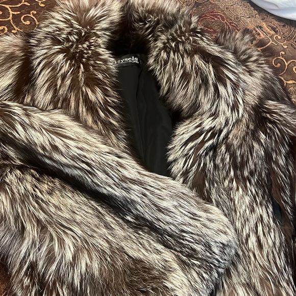 Silver Fox fur coat full length size large mint condition - Picture 10 of 14
